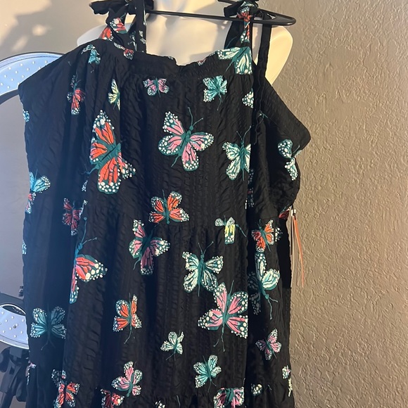 CRISTINA MARTINEZ PRINT TIERED SUNDRESS IN BLACK BUTTERFLY BEAUTY SIZE 3X - Picture 10 of 10